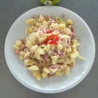 Fotografie jídla Halušky s uzeným masem a zelím