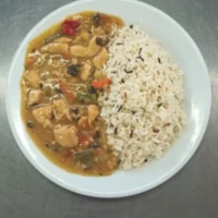 Fotografie jídla Kuřecí směs po čínsku, indiánská rýže