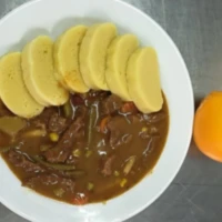 Fotografie jídla Mexická hovězí směs, bramborový knedlík