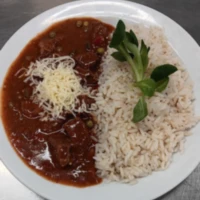 Fotografie jídla Mexický guláš, dušená rýže