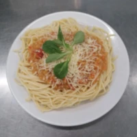 Fotografie jídla Špagety s omáčkou z červené čočky