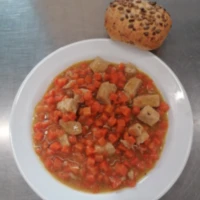 Fotografie jídla Vepřové dušené v mrkvi, slunečnicová kostka