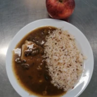 Fotografie jídla Vepřové na houbách, dušená rýže