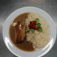 Fotografie jídla Vepřový závitek, dušená rýže